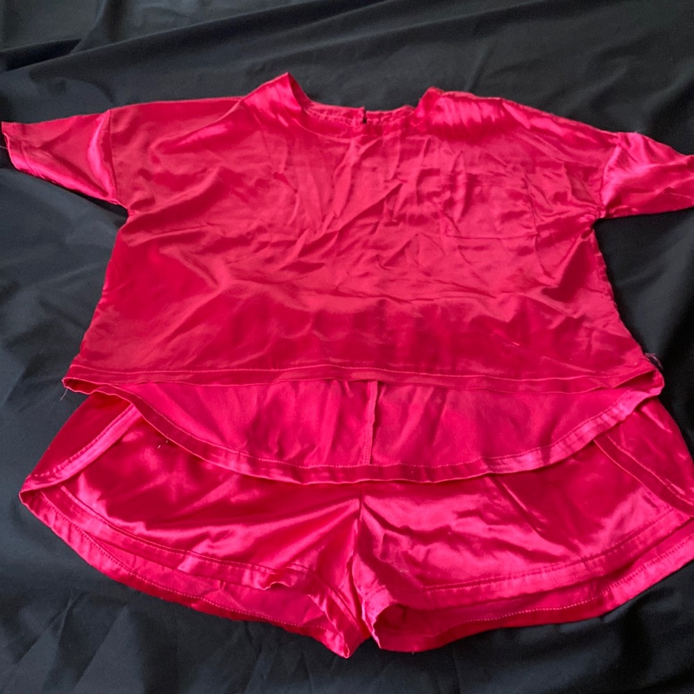 This set is an adorable lounge/pajama set.